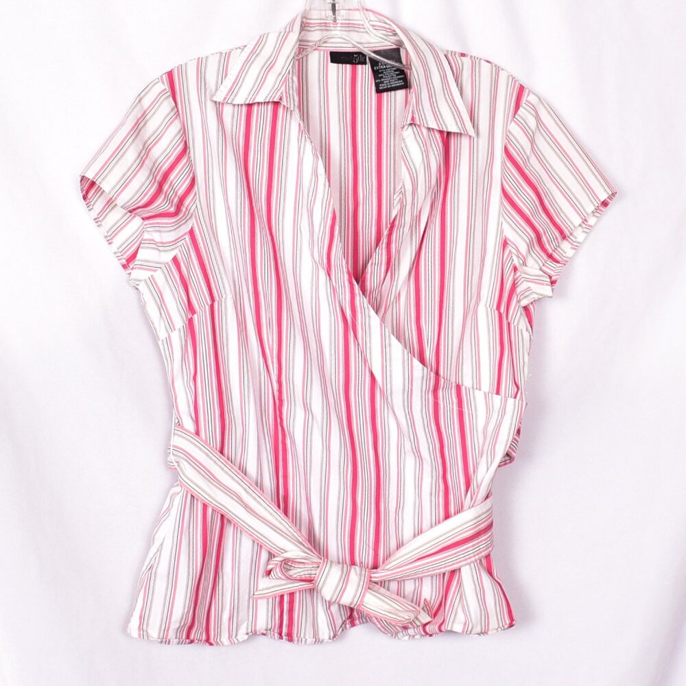 East 5th Women's Wrap Blouse w/Tie Belt Size XL